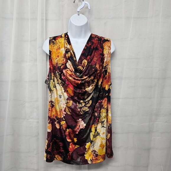 Worthington Tank Floral Goth Whimsigoth Scoop Neck Fairy Rust Burgundy 2X - Picture 1 of 9